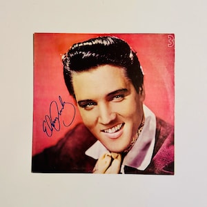 Elvis Presley Vinyl-Schallplatten-Innenhülle mit Autogramm