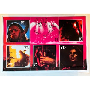Pink Floyd Vinyl Record Poster Autographed