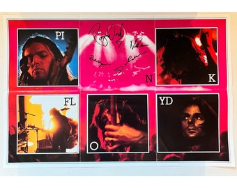 Pink Floyd Vinyl Record Poster Autographed