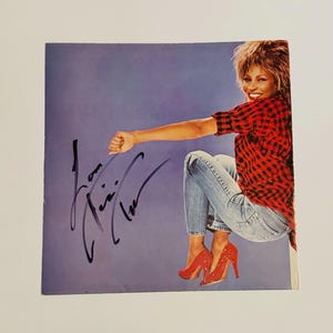 Tina Turner Vinyl Record Inner Sleeve Autographed With Certification