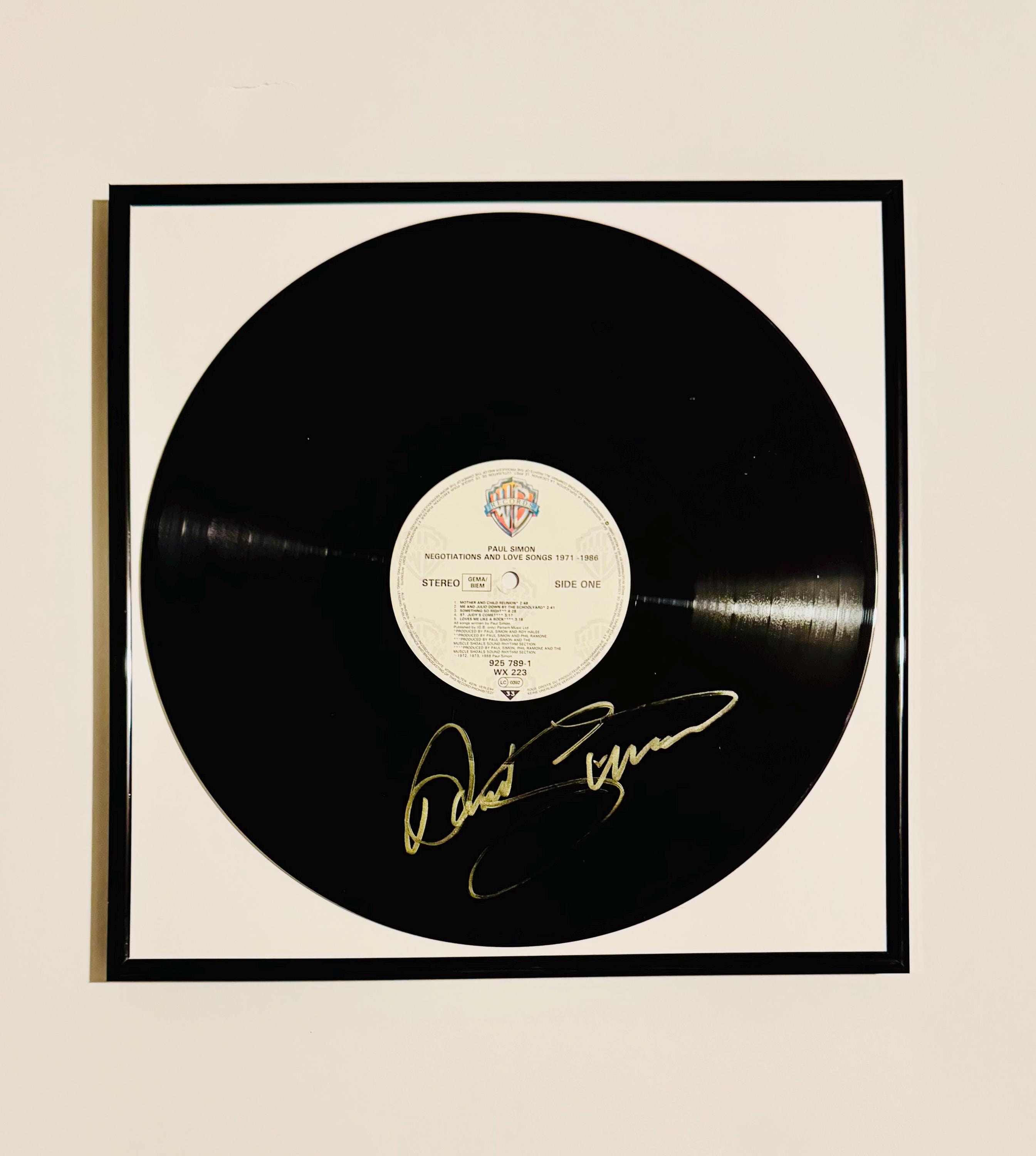 ポール・サイモン ビニールレコード LP 額入り サイン入り 証明書付き