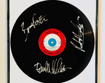 The Jam Paul Weller Bruce Foxton & Rick Buckler Vinyl Record LP Framed Autographed With Certification