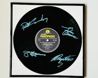The Beatles Sgt Peppers Signed Vinyl Record With Black Frame