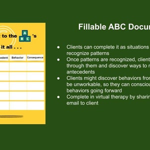 Antecedent Behavior Consequence Fillable