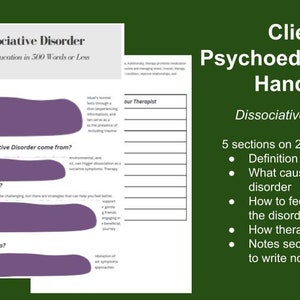 Dissociative Disorder Psychoeducational Handout