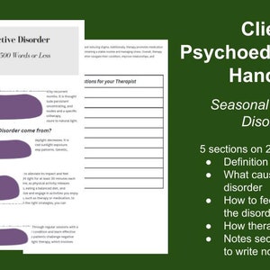 Seasonal Affective Disorder Psychoeducational Handout