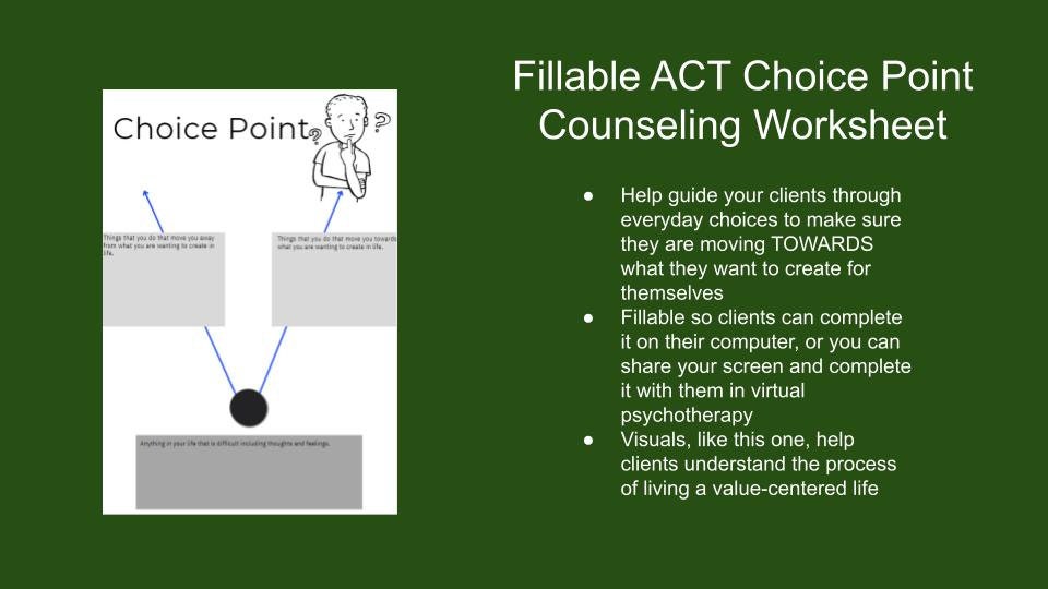 ACT Choice Point Fillable Document Etsy act-values-worksheet-free