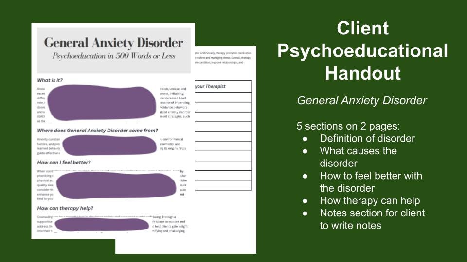General Dysfunction General Anxiety Disorder Psychoeducational Handout - Etsy