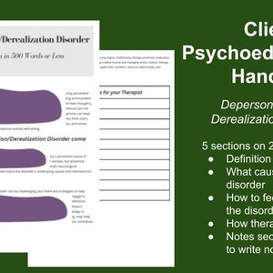 Depersonalization/ Derealization Disorder Psychoeducational Handout