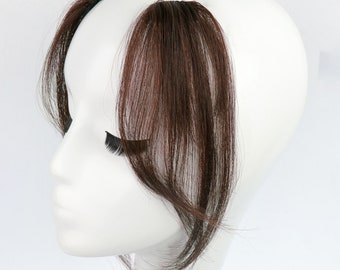 Female Real Hair With Bangs In The Middle, French Bangs On Both Sides, And Natural Wig，Top hair replacement piece，Hair replacement piece