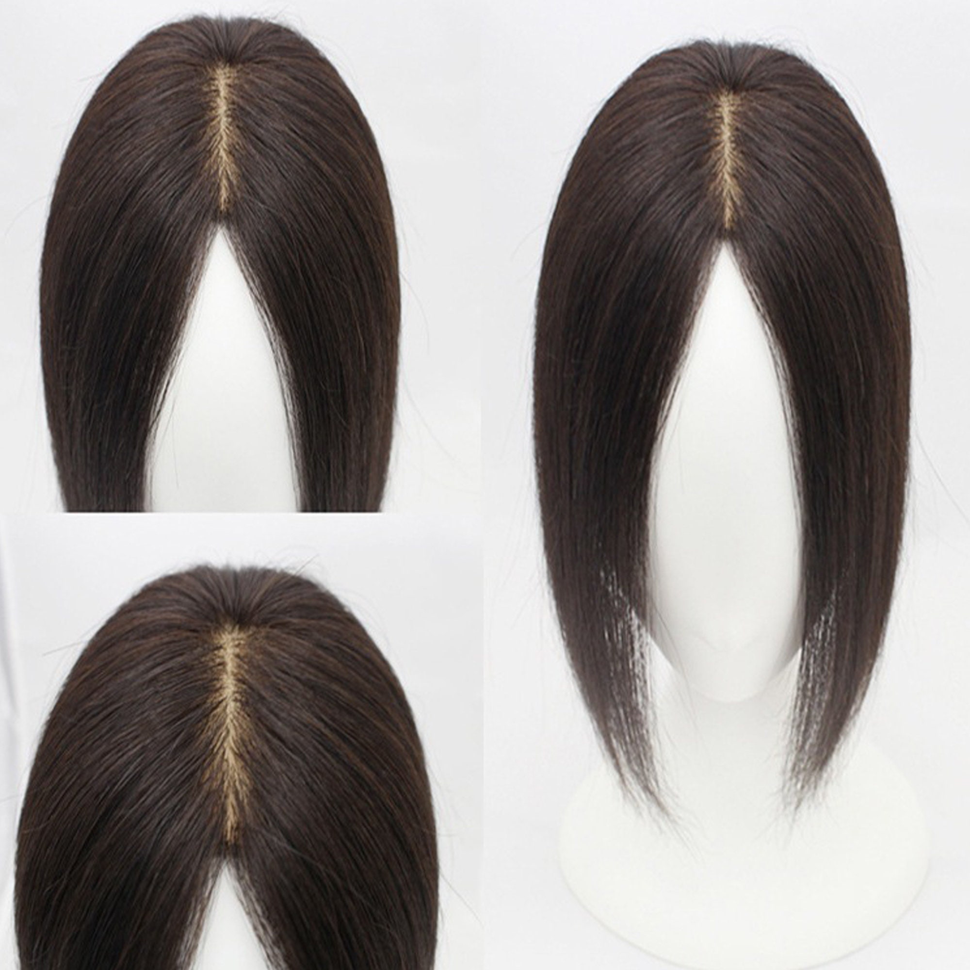 Topper Hairpieces Human Hair Topper With Bangs,clip in Hairpiece With