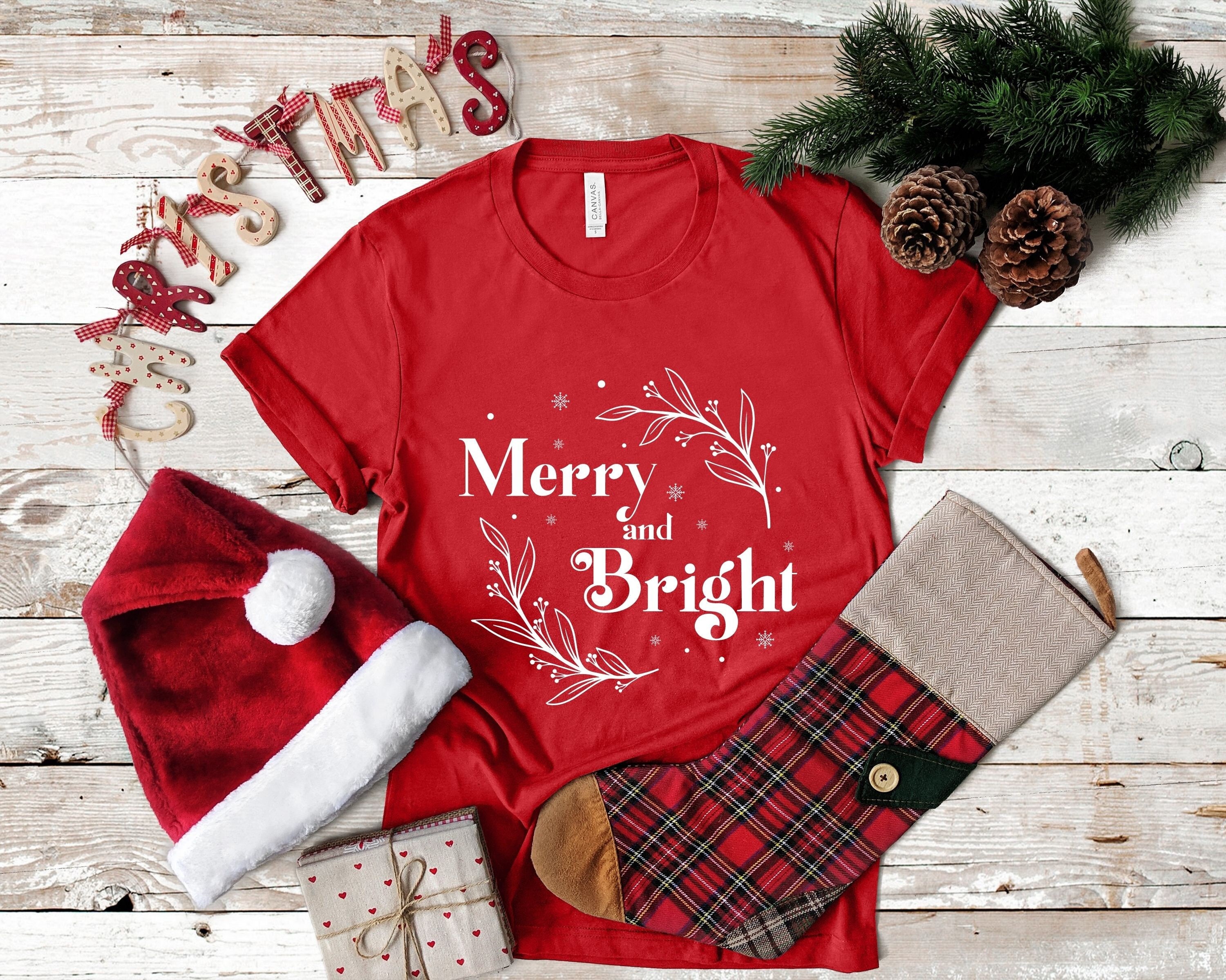 Merry & Bright Christmas Trees Christmas Shirt, Winter Shirt