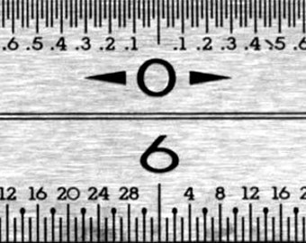 12 In Stainless Steel Centerfinding Ruler - two sided with hanging hole - Made in USA