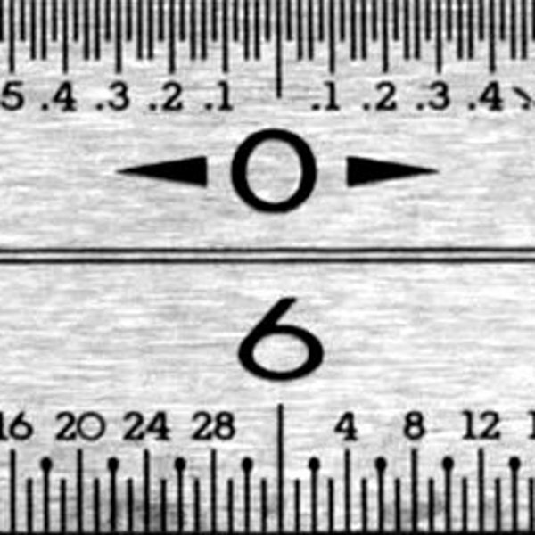 12 In Stainless Steel Centerfinding Ruler - two sided with hanging hole - Made in USA
