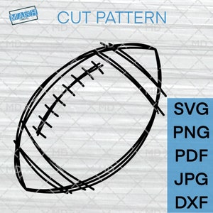 Scribble Football SVG, rysowane ręcznie, pliki Cricut Cut, piłka sportowa, sylwetka, clipart piłkarski, png jpeg pdf dxf, natychmiastowe pobieranie cyfrowe