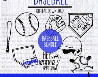 Baseball SVG, Baseball Bundle, Cricut Cut File, Silhouette, Vinyl, Decal, Clipart, Baseball Field, Hey batter batter, dxf png jpeg, helmet