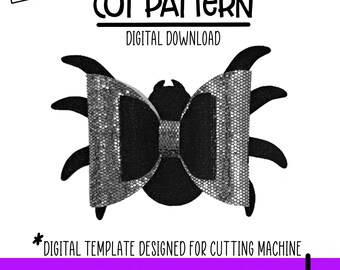 Halloween Bogen SVG, Spinne Haarschleife Vorlage, sofortiger digitaler Download, Cricut geschnitten Dateien, Silhouette geschnitten Dateien, Spinne Bogen Download