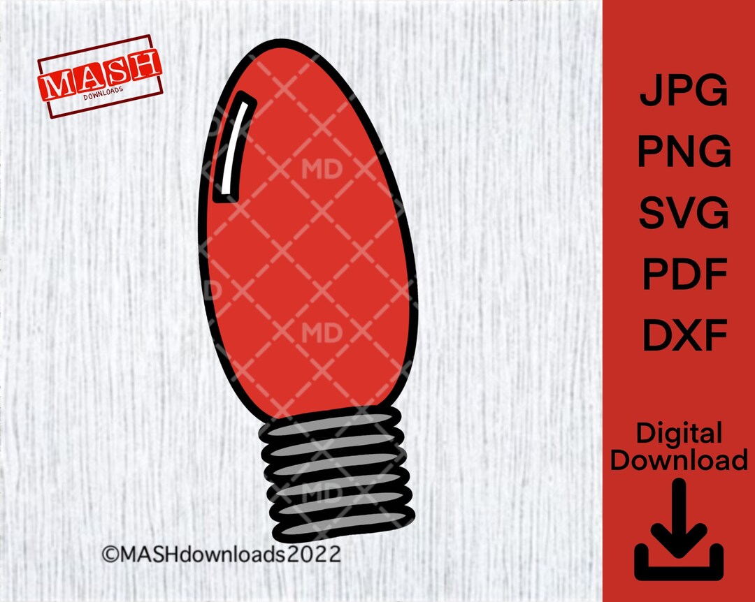 Christmas Light Bulb SVG Light Bulb Clipart Cricut Cut File - Etsy