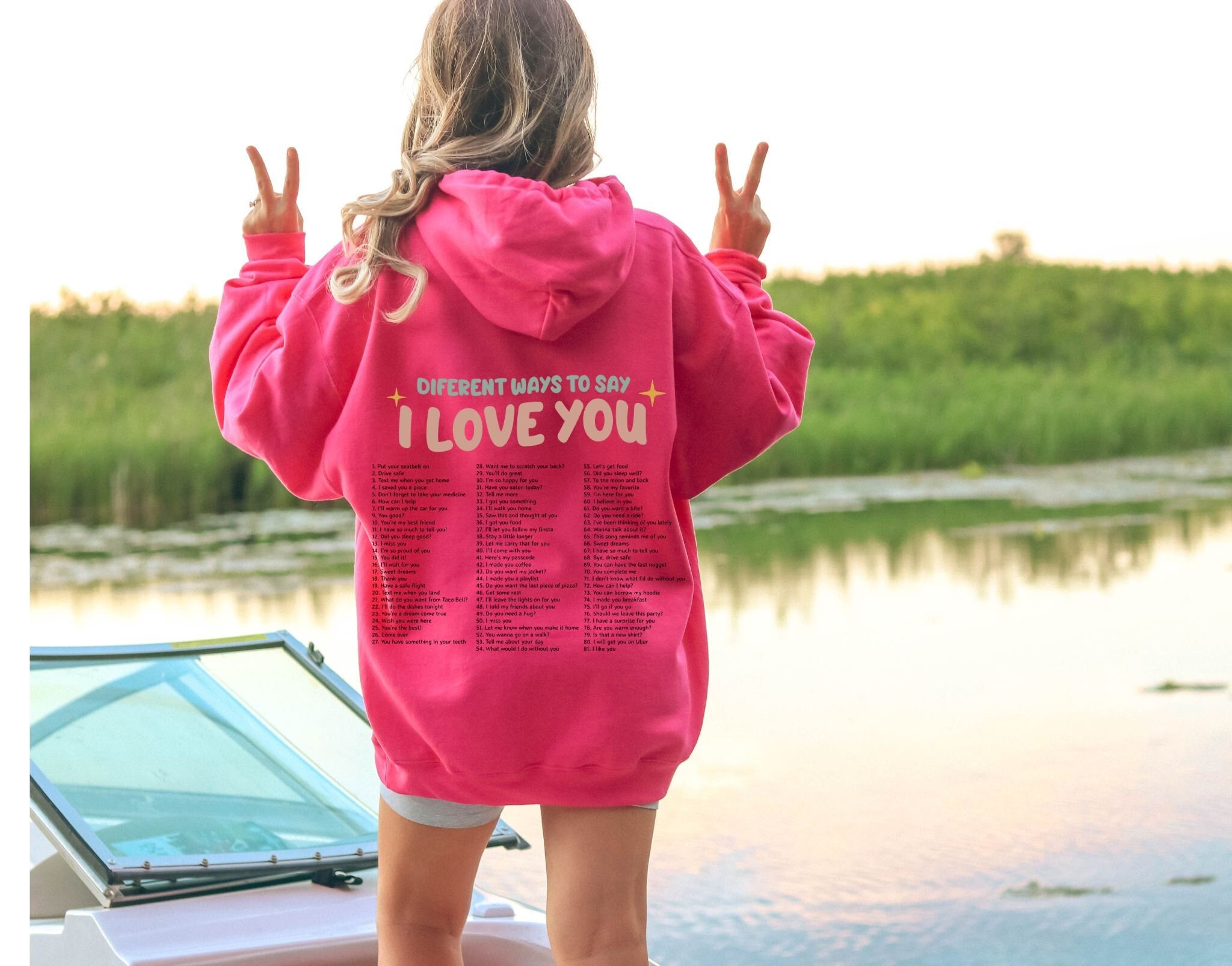 I Love You Hoodie - Etsy