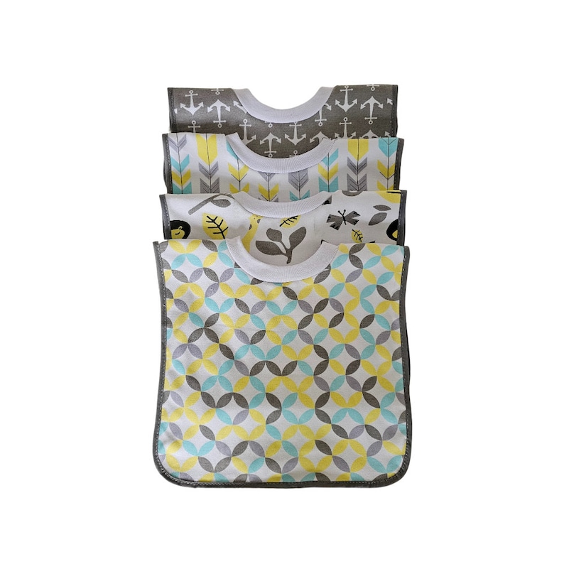 Set of 4 Oversized Bibs, Toddler Bibs, Baby Bibs, Extra Large Bibs