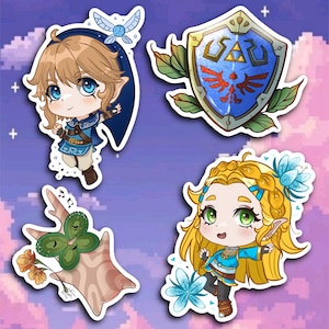 Autocollants de personnages jeu vidéo Zeld | Link | Breath of the | Matte | mignon | Nintend | Cadeau spécial | Elf | Jeux de fée | Geek