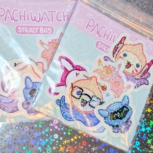 Overwatch Pachimari Pachiwatch sac d'autocollants mignon | Autocollant brillant Mei et Dva | Petit Gâteau kawaii | Overwatch 2 | gift