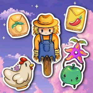 Autocollant de jeu vidéo Stardew Valley | Poulet | mignon | Cadeau fait à la main pour amoureux des jeux | Vinyle | Animaux | Ferme