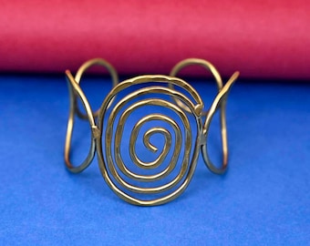 Multi-spiral handmade Gold Brass adjustable bracelet Wedding gift, Gift For Her, Handmade Jewelry