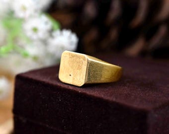 Signet Square Gold Ring, Signet Ring, Men Signet Ring ,Women Signet Ring , personalized Signet Ring, Promise ring