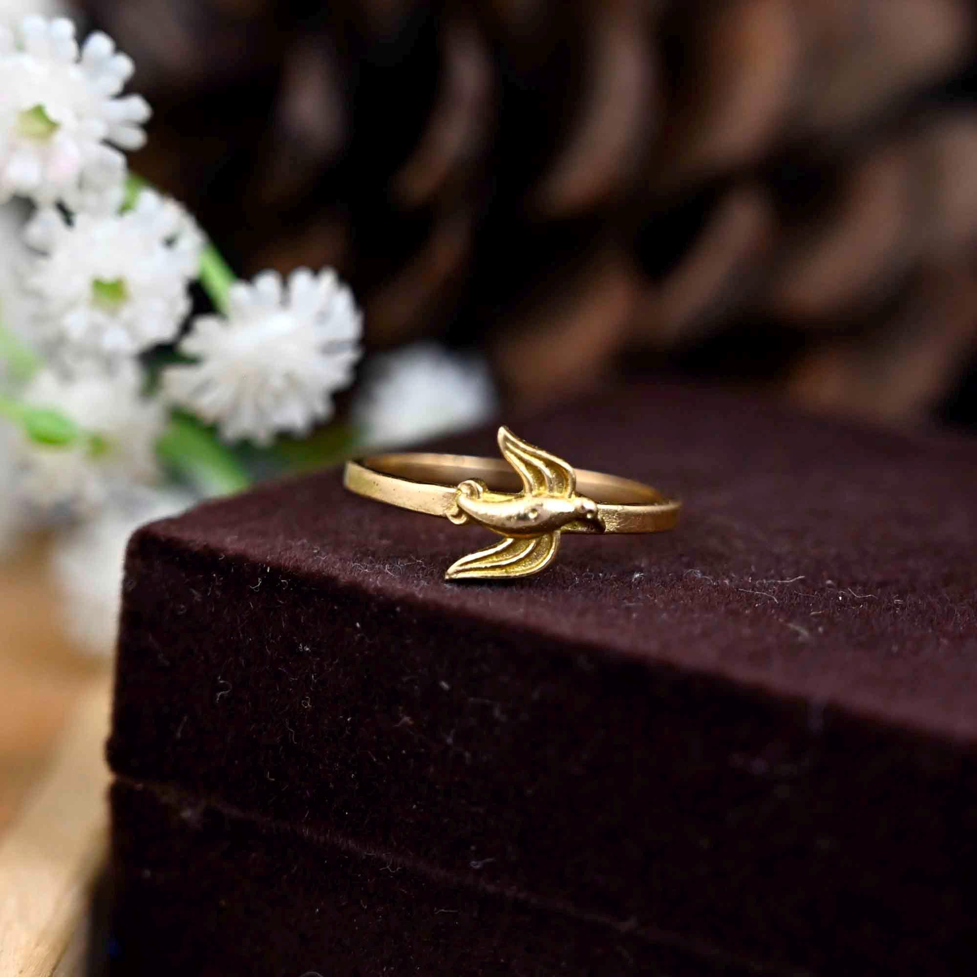 Anello Argento 925 Con Uccellini Volanti, Design Minimalista Fatto A Mano – Misura 7