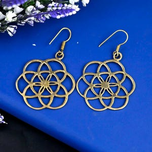 Seed of Life Earrings/Flower of Life Earrings/Seed of Life Jewelry/Sacred Geometry Earrings/Sacred Geometry Earrings/Symbolic Jewelry