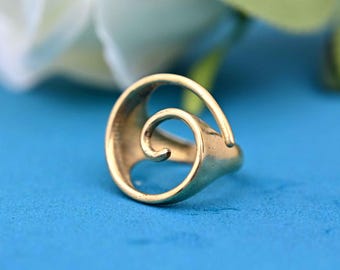Gold Fill Spiral Ring: Handmade Boho Statement Jewelry,
