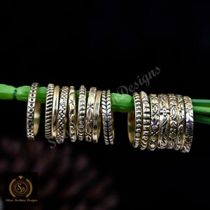 Set Of 15 Rings . Mixed Texture Rings . Hammered Stack Ring . Stacking Ring . Gold Stackable Ring . Textured Ring . Ring Set