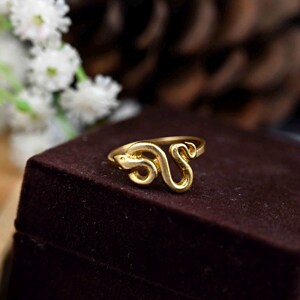 Gold Snake ring, snake ring ,statement ring, Open Serpent Band, Snake jewelry, Stacking Animal rings, Dainty ring, bohemian ring