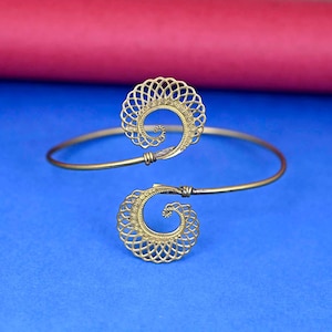 Minimalist Gold Brass Upper Arm Cuff - Arm Band Jewelry
