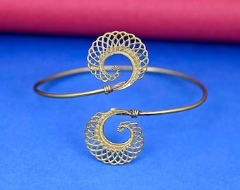 Minimalist Gold Brass Upper Arm Cuff - Arm Band Jewelry