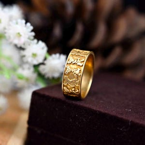Gold Teddy Bear Brass Ring: Dainty Band Ring
