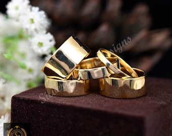 Wide Band Ring, Thick Band, Simple Band Ring, Wide Wedding Band, Cigar Band Ring, Gold Silver Band Ring, Unisex Ring Band, Best Selling Ring