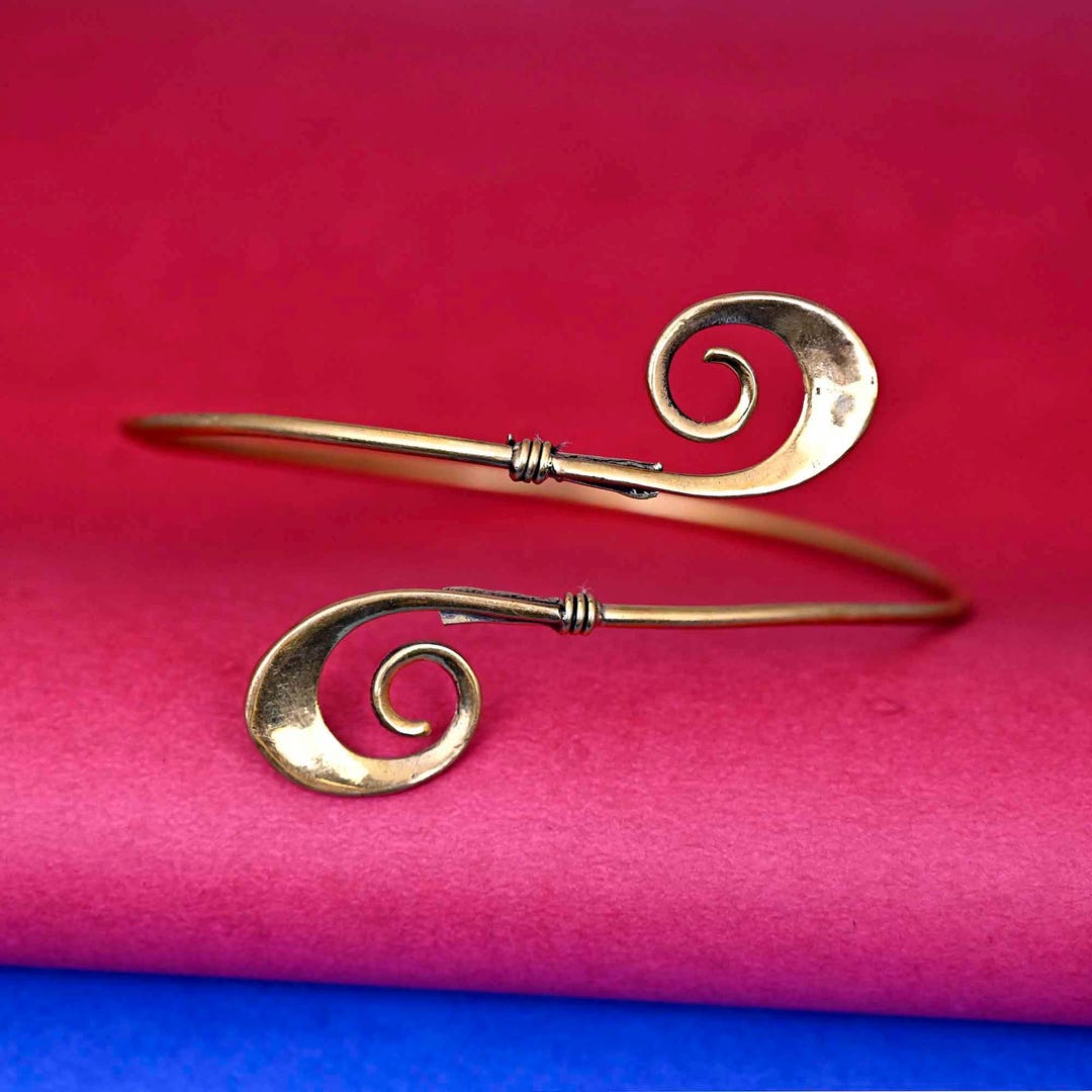 Upper Arm Cuff Arm Band Spiral Handmade Made of Brass, Jewelry - Etsy