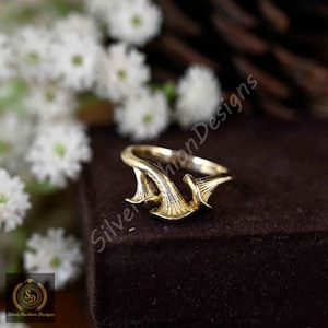 Dainty Gold Mushroom Ring: Boho Nature Brass Jewelry