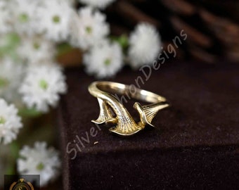 Mushroom Ring, Dainty Mushroom Jewellery, Gold Mushroom Ring,  Boho Nature Jewellery Gift For Her & Him