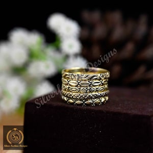 Gold Statement Ring: 14k Gold Filled Stackable Thin Rings