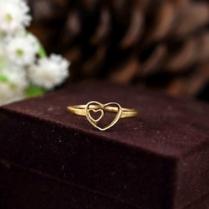 Heart Ring, Brass heart Ring, Love Ring, Multi heart Ring, Unique Ring, Gold Heart Ring, Gift For Her, Cute Ring For Women
