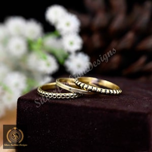Dainty Stacking Rings, 14k Gold Ring, Gold Brass Ring Set, Designer Rings For Gifts, Anniversary Gift Ring Set, Gift For Her
