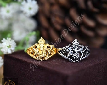 Anillo de latón con el Señor Ganesha: Anillo con un mensaje espiritual indio
