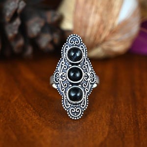 Black Tourmaline Ring Natural Crystal Ring, Minimal Jewelry, Unique Jewelry, Ring For Woman, Boho Ring, Gift For Mom,  Gift For Her