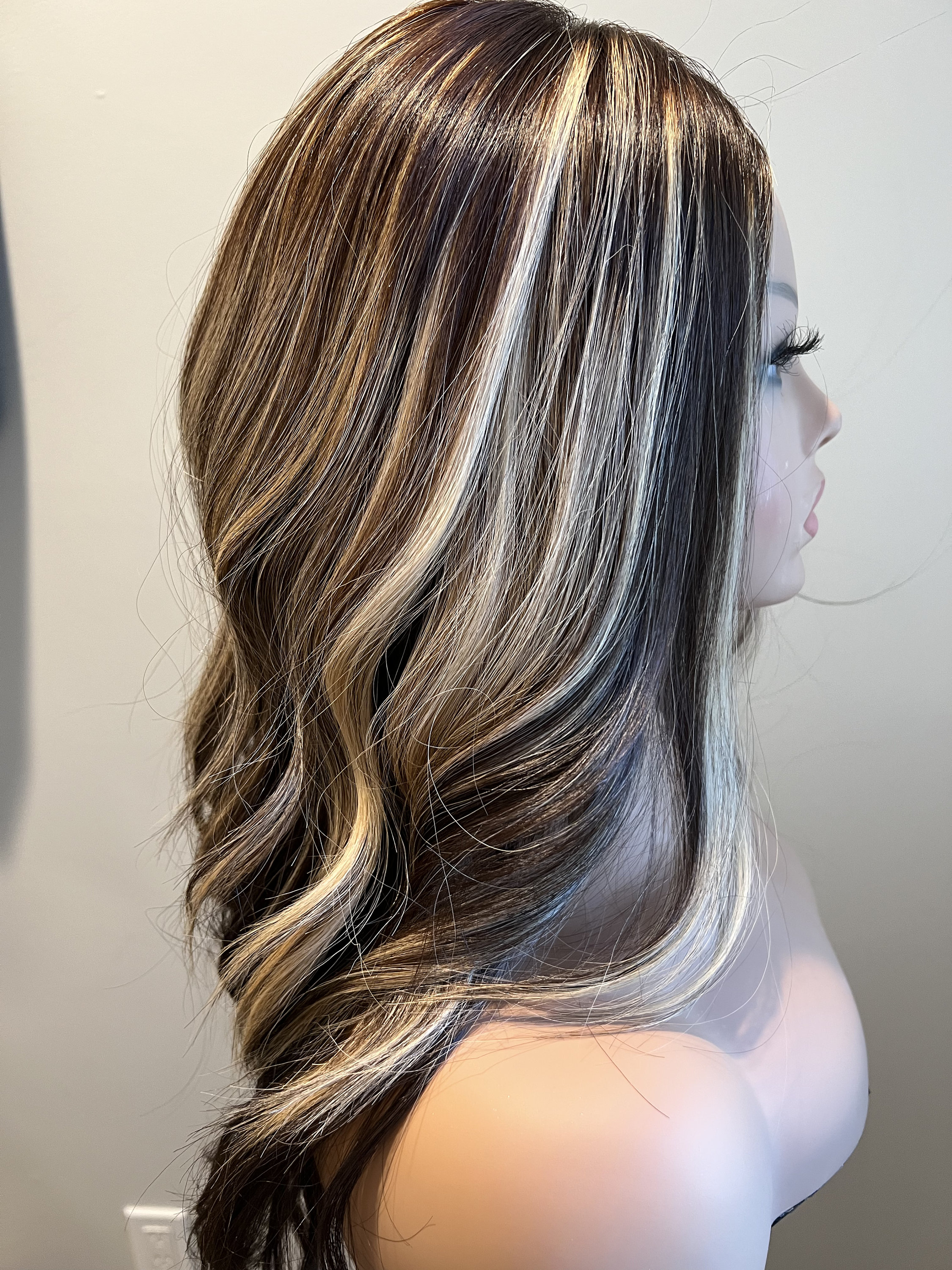 Stella Dark Brown/chunky Blond Highlighted Brazilian Human - Etsy Stella Dark Brown/chunky Blond Highlighted Brazilian Human - Etsy
