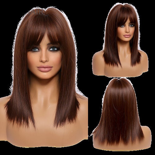 Auburn Red Brown Straight Bob Wigs for Women Synthetic Wigs with Bangs Daily Cute Natural Hair Wig Heat Resistant .br Auburn Red Brown Straight Bob Wigs for Women Synthetic Wigs with Bangs Daily Cute Natural Hair Wig Heat Resistant .br