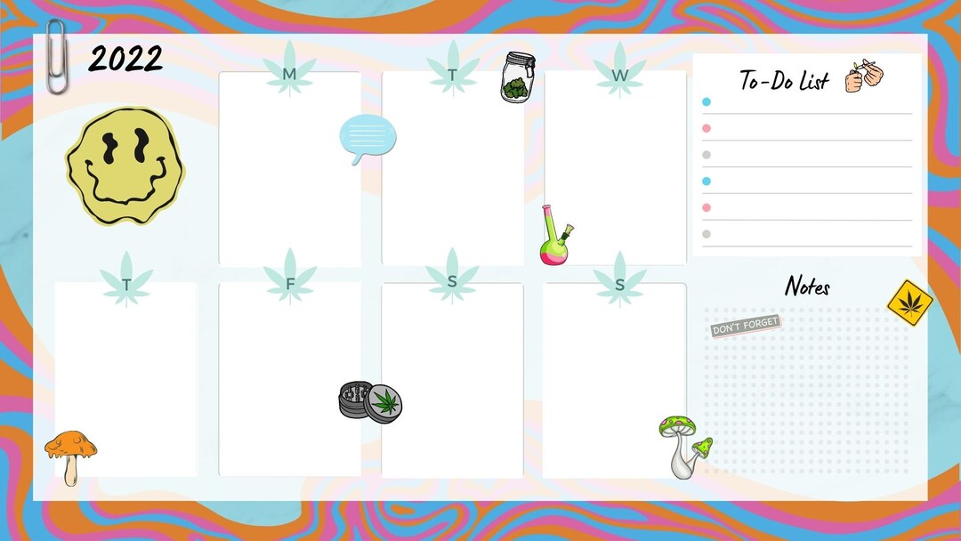Trippy Design Weekly Calendar Etsy