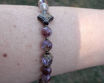 Phantom amethyst and magnetic bracelet